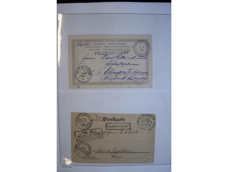 1897/1915, interessante Sammlung mit ca. 55 Briefen, Karten und Ganzsachen ab Vorläufer-Ausgaben, dabei R-Sendungen, Feldpost