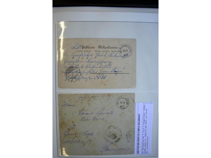1897/1915, interessante Sammlung mit ca. 55 Briefen, Karten und Ganzsachen ab Vorläufer-Ausgaben, dabei R-Sendungen, Feldpost