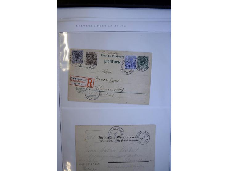 1897/1915, interessante Sammlung mit ca. 55 Briefen, Karten und Ganzsachen ab Vorläufer-Ausgaben, dabei R-Sendungen, Feldpost