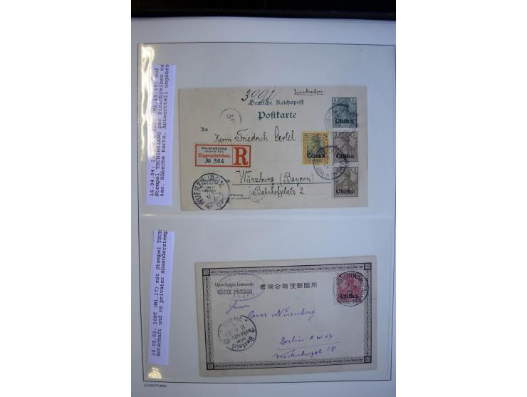 1897/1915, interessante Sammlung mit ca. 55 Briefen, Karten und Ganzsachen ab Vorläufer-Ausgaben, dabei R-Sendungen, Feldpost