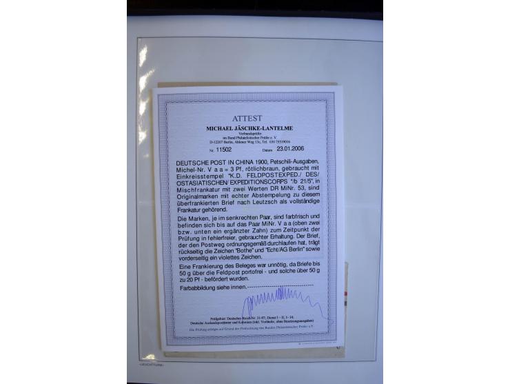 1897/1915, interessante Sammlung mit ca. 55 Briefen, Karten und Ganzsachen ab Vorläufer-Ausgaben, dabei R-Sendungen, Feldpost