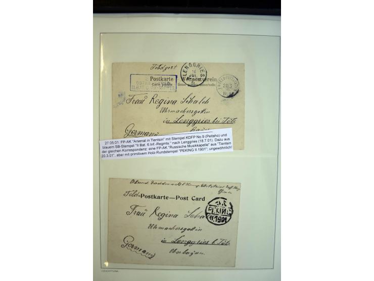 1897/1915, interessante Sammlung mit ca. 55 Briefen, Karten und Ganzsachen ab Vorläufer-Ausgaben, dabei R-Sendungen, Feldpost