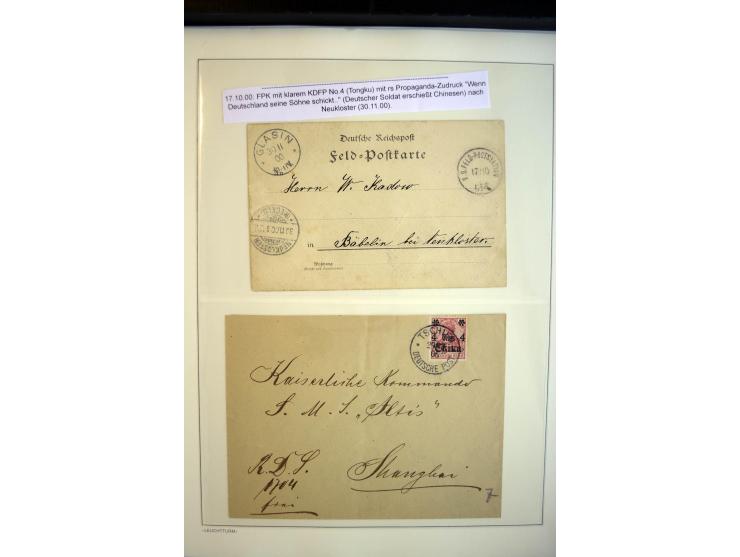 1897/1915, interessante Sammlung mit ca. 55 Briefen, Karten und Ganzsachen ab Vorläufer-Ausgaben, dabei R-Sendungen, Feldpost