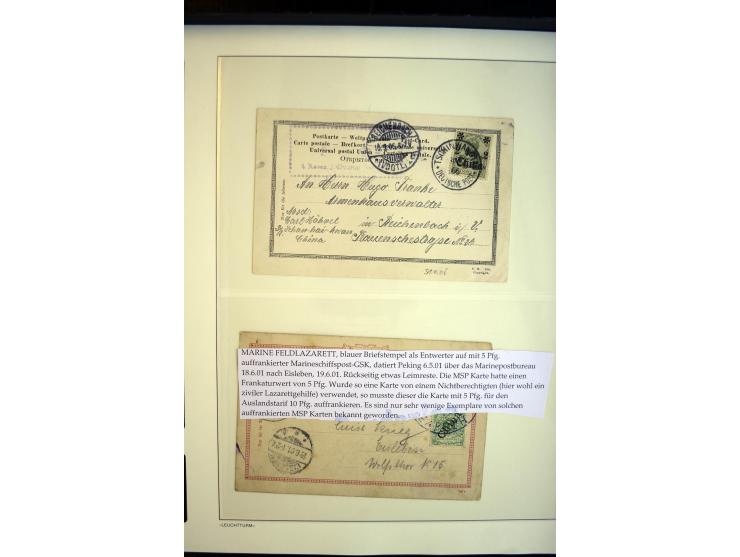 1897/1915, interessante Sammlung mit ca. 55 Briefen, Karten und Ganzsachen ab Vorläufer-Ausgaben, dabei R-Sendungen, Feldpost