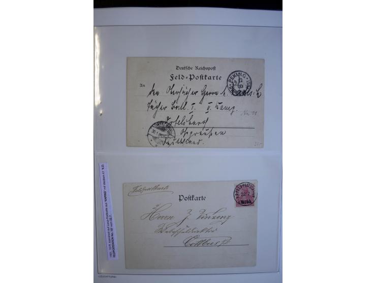 1897/1915, interessante Sammlung mit ca. 55 Briefen, Karten und Ganzsachen ab Vorläufer-Ausgaben, dabei R-Sendungen, Feldpost
