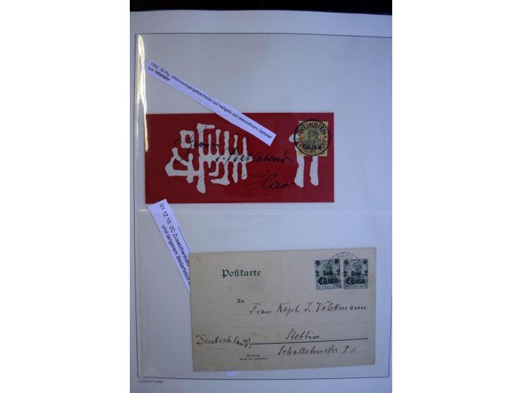 1897/1915, interessante Sammlung mit ca. 55 Briefen, Karten und Ganzsachen ab Vorläufer-Ausgaben, dabei R-Sendungen, Feldpost