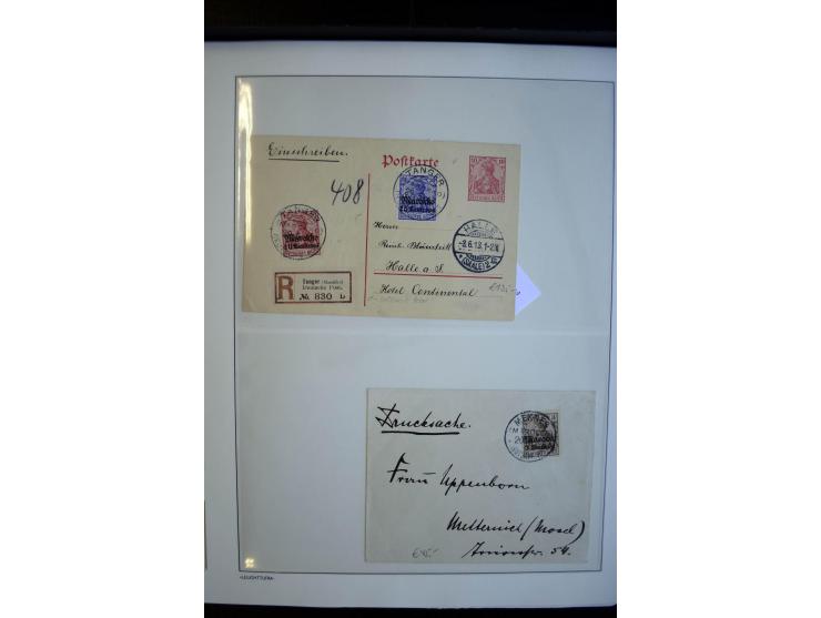 1900/1913, Sammlung mit ca. 30 Briefen, Karten und Ganzsachen, dabei viele R-Briefe und Karten, Satzfrankaturen, interessante