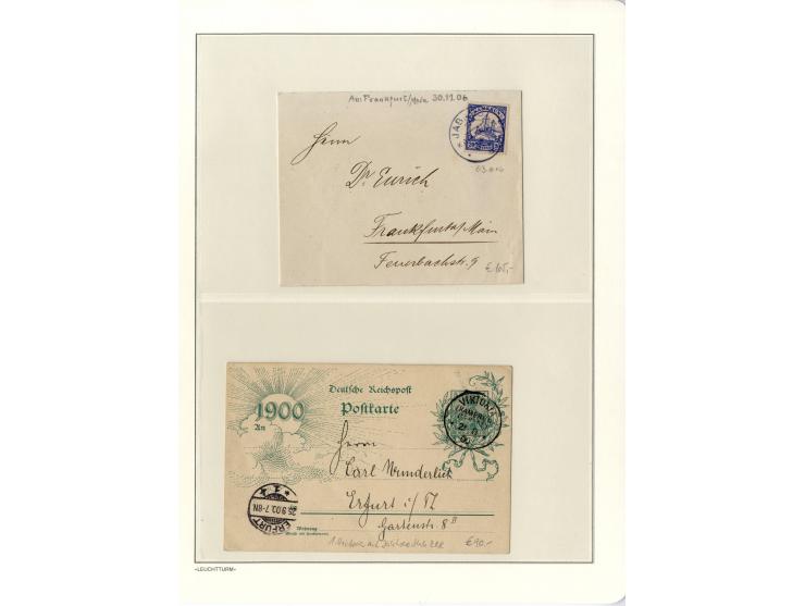 1889/1918, interessante Sammlung inkl. etwas Post aus der Besatzungszeit mit ca. 90 Briefen, Karten und Ganzsachen, Schwerpun