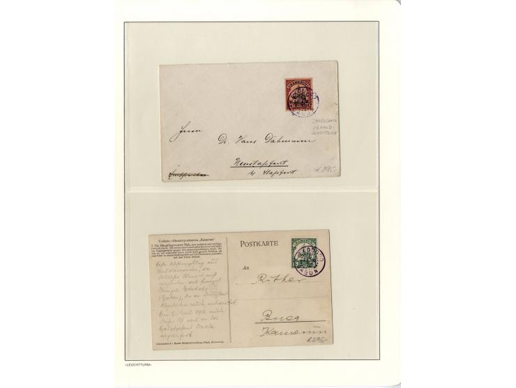 1889/1918, interessante Sammlung inkl. etwas Post aus der Besatzungszeit mit ca. 90 Briefen, Karten und Ganzsachen, Schwerpun