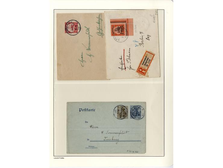 1889/1918, interessante Sammlung inkl. etwas Post aus der Besatzungszeit mit ca. 90 Briefen, Karten und Ganzsachen, Schwerpun