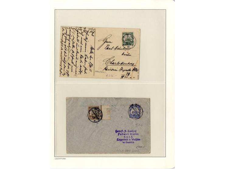 1889/1918, interessante Sammlung inkl. etwas Post aus der Besatzungszeit mit ca. 90 Briefen, Karten und Ganzsachen, Schwerpun