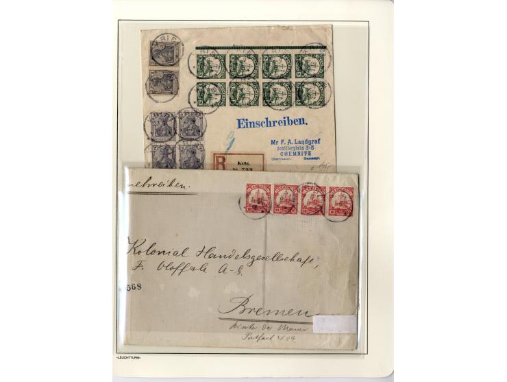 1889/1918, interessante Sammlung inkl. etwas Post aus der Besatzungszeit mit ca. 90 Briefen, Karten und Ganzsachen, Schwerpun