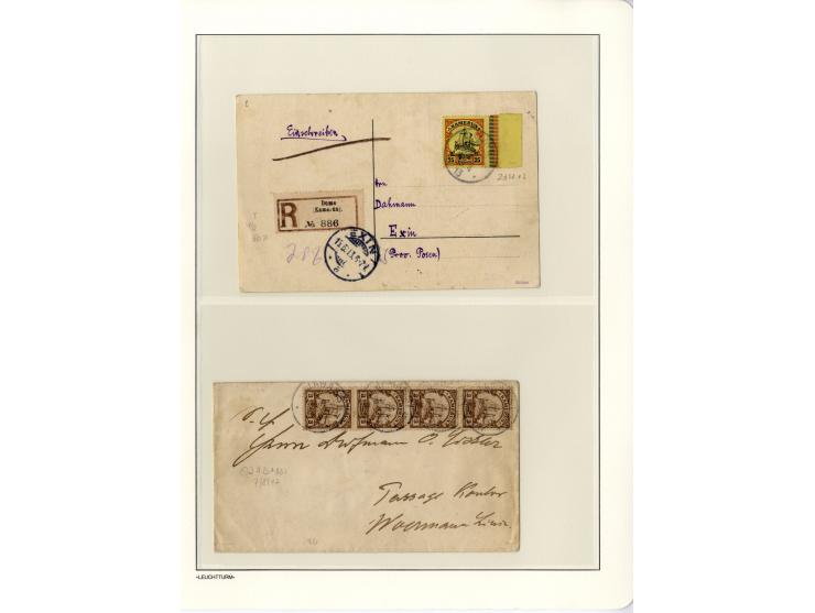 1889/1918, interessante Sammlung inkl. etwas Post aus der Besatzungszeit mit ca. 90 Briefen, Karten und Ganzsachen, Schwerpun