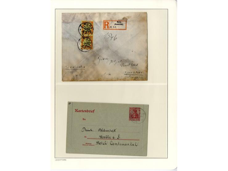 1889/1918, interessante Sammlung inkl. etwas Post aus der Besatzungszeit mit ca. 90 Briefen, Karten und Ganzsachen, Schwerpun