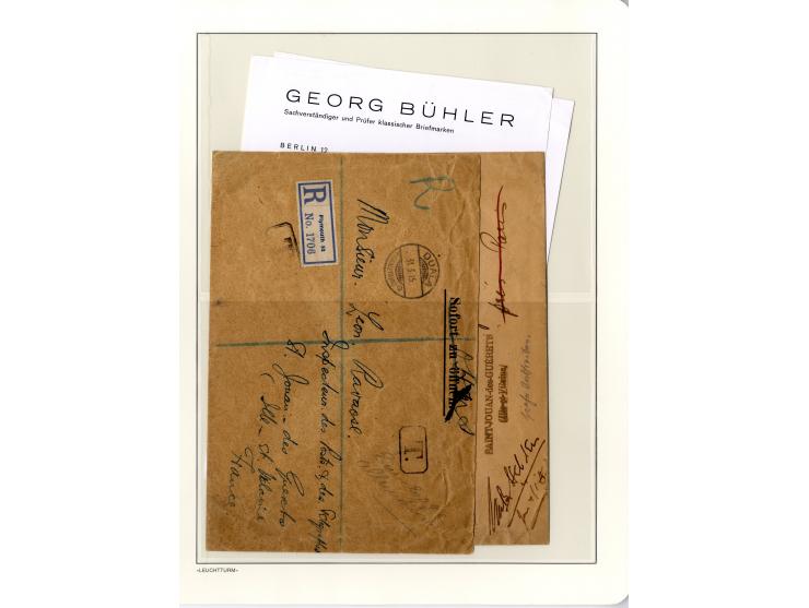 1889/1918, interessante Sammlung inkl. etwas Post aus der Besatzungszeit mit ca. 90 Briefen, Karten und Ganzsachen, Schwerpun
