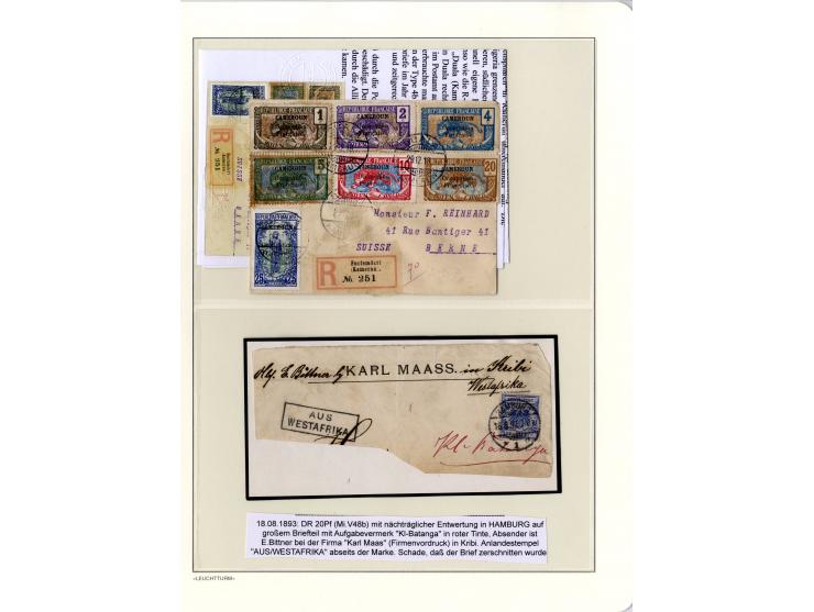 1889/1918, interessante Sammlung inkl. etwas Post aus der Besatzungszeit mit ca. 90 Briefen, Karten und Ganzsachen, Schwerpun