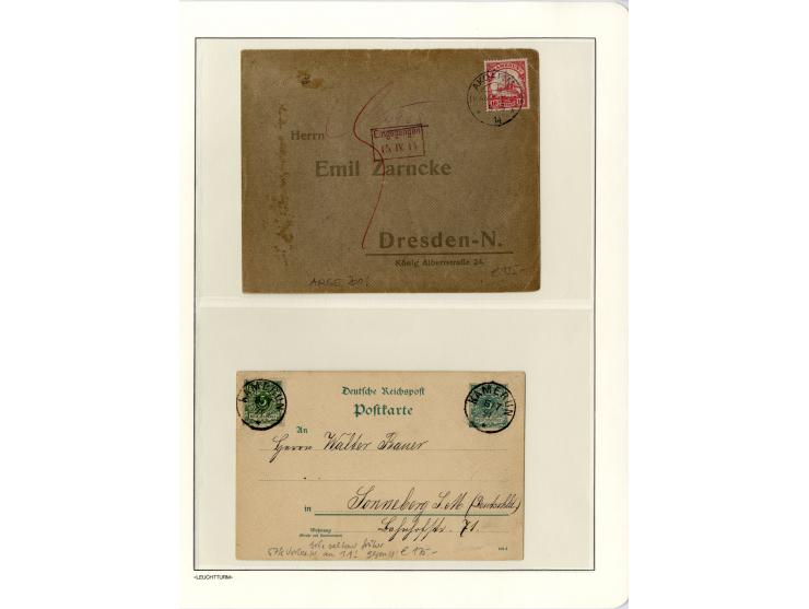 1889/1918, interessante Sammlung inkl. etwas Post aus der Besatzungszeit mit ca. 90 Briefen, Karten und Ganzsachen, Schwerpun