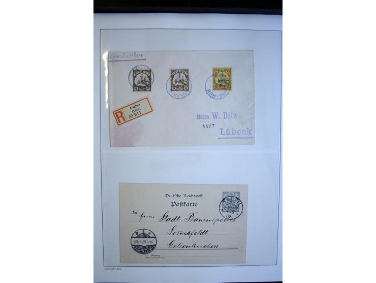 1889/1917, Sammlung mit über 30 Briefen, Karten und Ganzsachen, dabei Vorläufer-Ausgaben auf Bedarfspost, R-Briefe, unfrankie