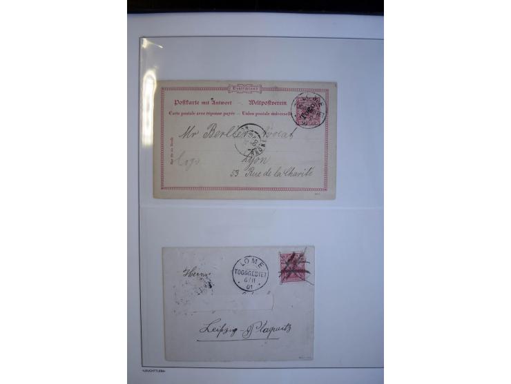 1889/1917, Sammlung mit über 30 Briefen, Karten und Ganzsachen, dabei Vorläufer-Ausgaben auf Bedarfspost, R-Briefe, unfrankie