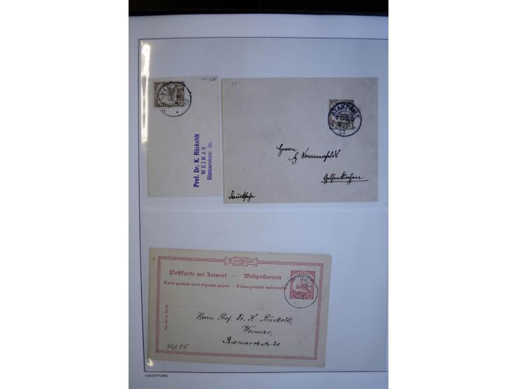 1889/1917, Sammlung mit über 30 Briefen, Karten und Ganzsachen, dabei Vorläufer-Ausgaben auf Bedarfspost, R-Briefe, unfrankie