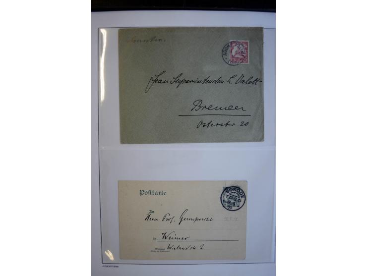 1889/1917, Sammlung mit über 30 Briefen, Karten und Ganzsachen, dabei Vorläufer-Ausgaben auf Bedarfspost, R-Briefe, unfrankie