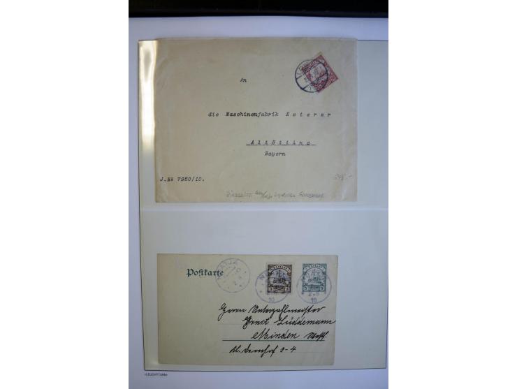 1889/1917, Sammlung mit über 30 Briefen, Karten und Ganzsachen, dabei Vorläufer-Ausgaben auf Bedarfspost, R-Briefe, unfrankie