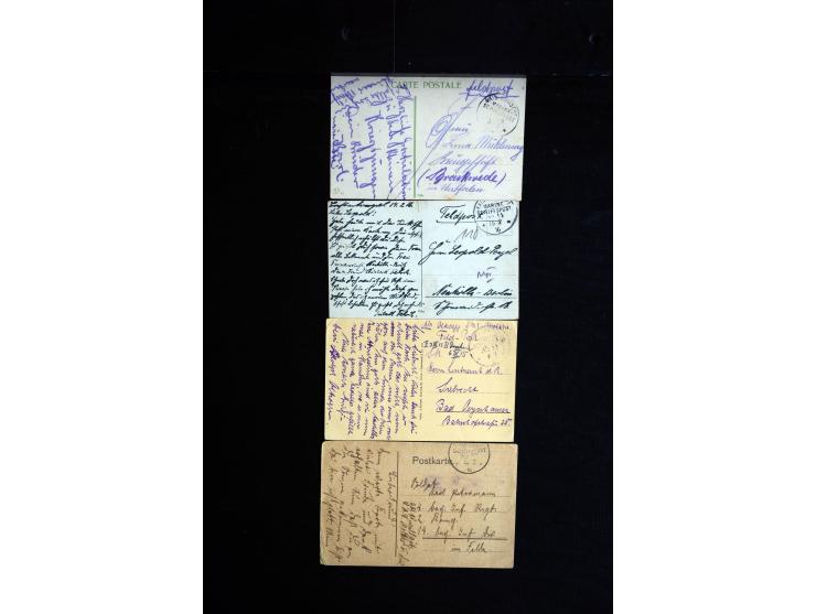 1905/19, über 90 Karten und Briefe mit Schwerpunkt I. WK mit fast nur verschiedenen Stempeln, dabei u.a. Internierten-Post mi