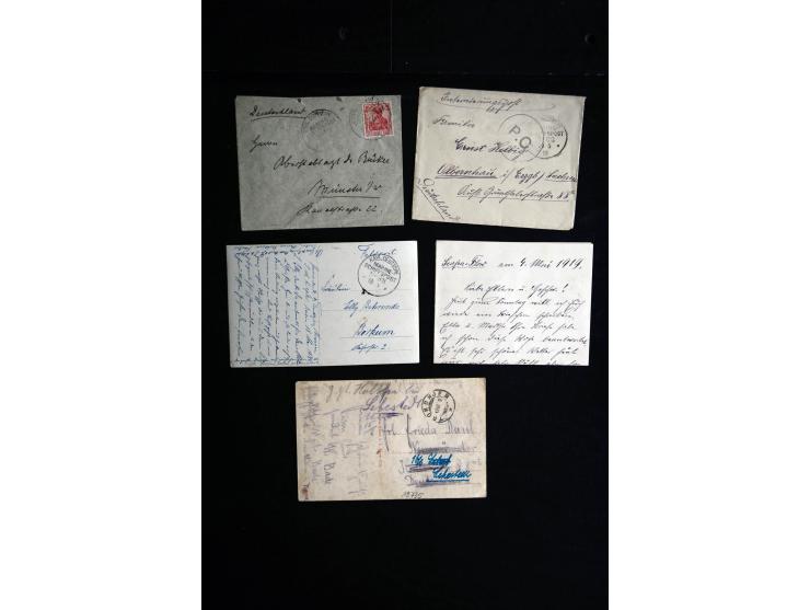 1905/19, über 90 Karten und Briefe mit Schwerpunkt I. WK mit fast nur verschiedenen Stempeln, dabei u.a. Internierten-Post mi