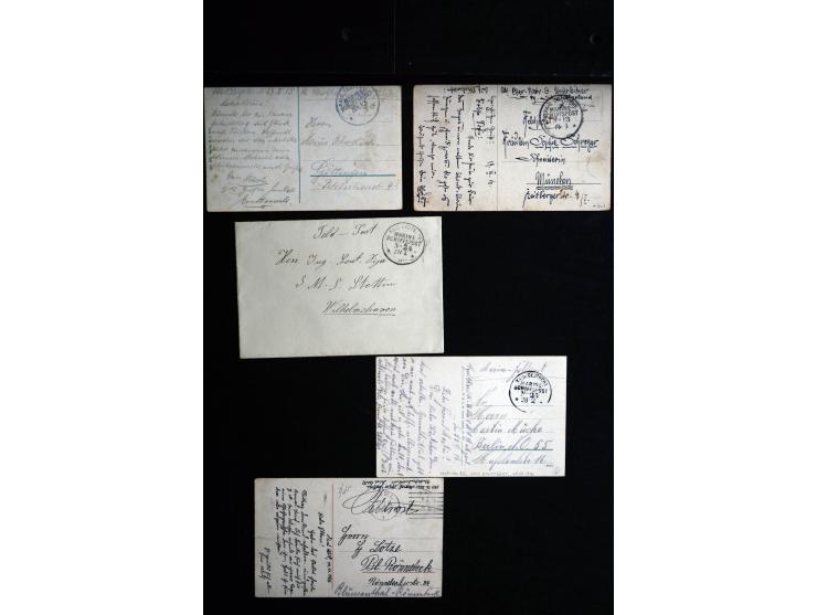 1905/19, über 90 Karten und Briefe mit Schwerpunkt I. WK mit fast nur verschiedenen Stempeln, dabei u.a. Internierten-Post mi