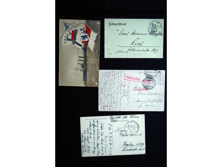1905/19, über 90 Karten und Briefe mit Schwerpunkt I. WK mit fast nur verschiedenen Stempeln, dabei u.a. Internierten-Post mi
