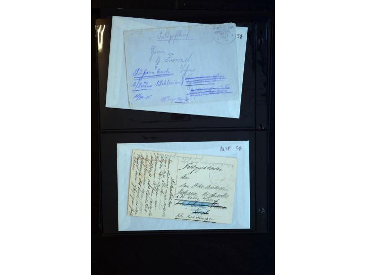 1905/19, über 90 Karten und Briefe mit Schwerpunkt I. WK mit fast nur verschiedenen Stempeln, dabei u.a. Internierten-Post mi
