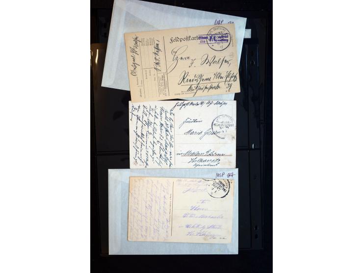 1905/19, über 90 Karten und Briefe mit Schwerpunkt I. WK mit fast nur verschiedenen Stempeln, dabei u.a. Internierten-Post mi