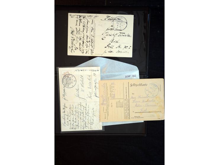 1905/19, über 90 Karten und Briefe mit Schwerpunkt I. WK mit fast nur verschiedenen Stempeln, dabei u.a. Internierten-Post mi