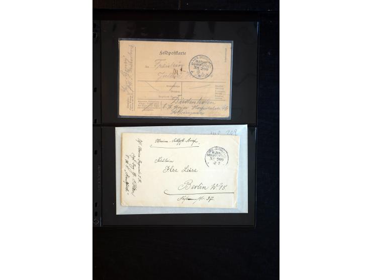 1905/19, über 90 Karten und Briefe mit Schwerpunkt I. WK mit fast nur verschiedenen Stempeln, dabei u.a. Internierten-Post mi