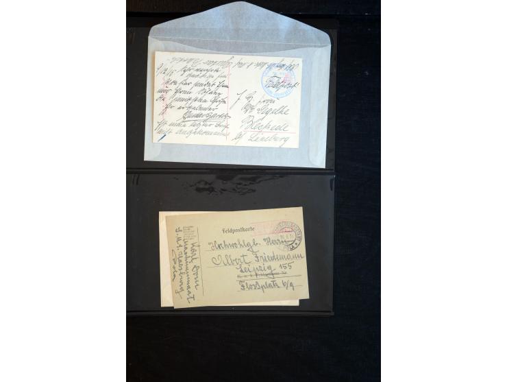 1905/19, über 90 Karten und Briefe mit Schwerpunkt I. WK mit fast nur verschiedenen Stempeln, dabei u.a. Internierten-Post mi