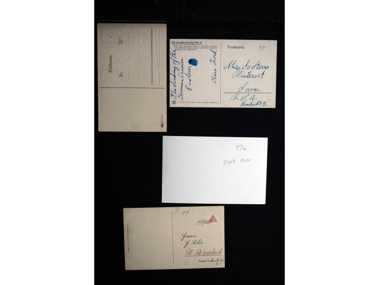 1905/19, über 90 Karten und Briefe mit Schwerpunkt I. WK mit fast nur verschiedenen Stempeln, dabei u.a. Internierten-Post mi