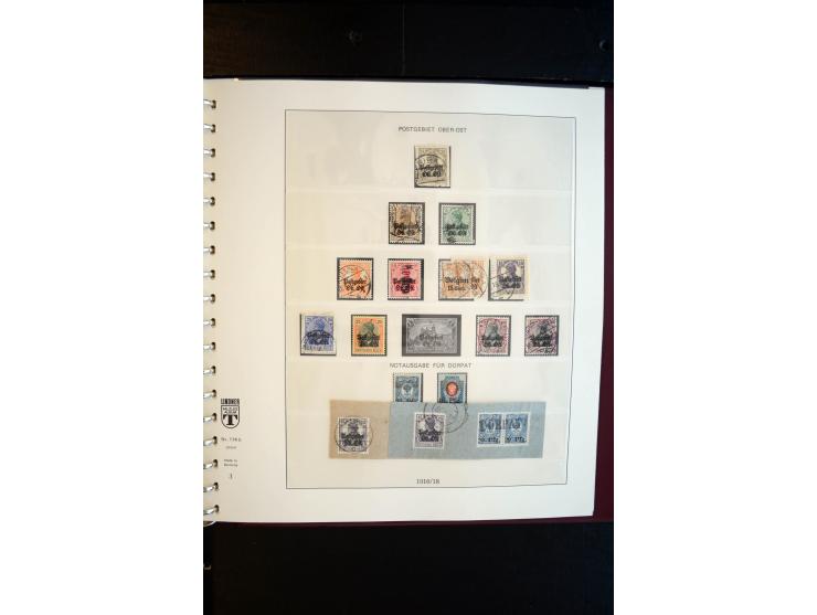 1914/20, ungebrauchte und gestempelte Sammlung mit einigen Briefen, dabei u.a. Libau Mi.-Nr.  1-6B a und b (ohne 2Bb),  Dorpa