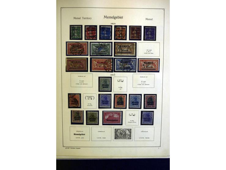 1914/23, ungebrauchte/postfrische und gestempelte Sammlung, dabei ein guter Teil Memel mit u.a. 237-37 ungebraucht, meist gut