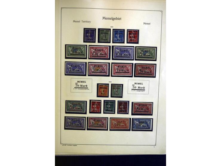 1914/23, ungebrauchte/postfrische und gestempelte Sammlung, dabei ein guter Teil Memel mit u.a. 237-37 ungebraucht, meist gut