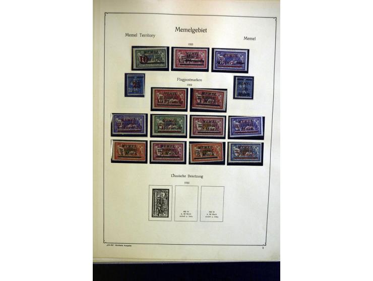 1914/23, ungebrauchte/postfrische und gestempelte Sammlung, dabei ein guter Teil Memel mit u.a. 237-37 ungebraucht, meist gut