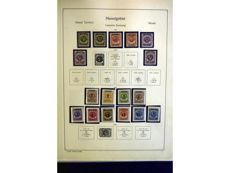 1914/23, ungebrauchte/postfrische und gestempelte Sammlung, dabei ein guter Teil Memel mit u.a. 237-37 ungebraucht, meist gut