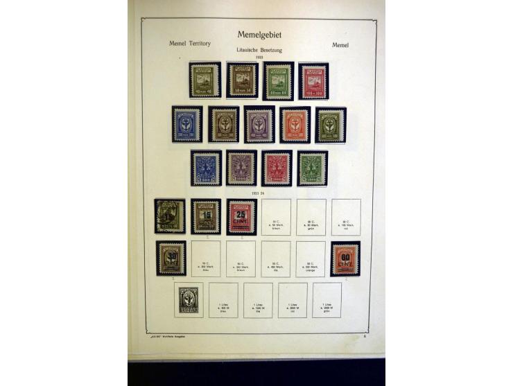 1914/23, ungebrauchte/postfrische und gestempelte Sammlung, dabei ein guter Teil Memel mit u.a. 237-37 ungebraucht, meist gut