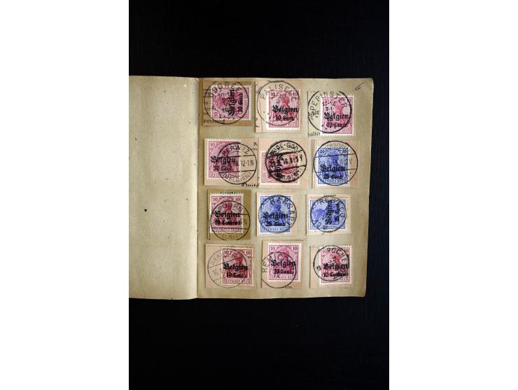 STEMPEL: Sehr interessante Partie mit meist Briefstücken in zwei alten Auswahlheften mit über 250 verschiedenen Stempeln
