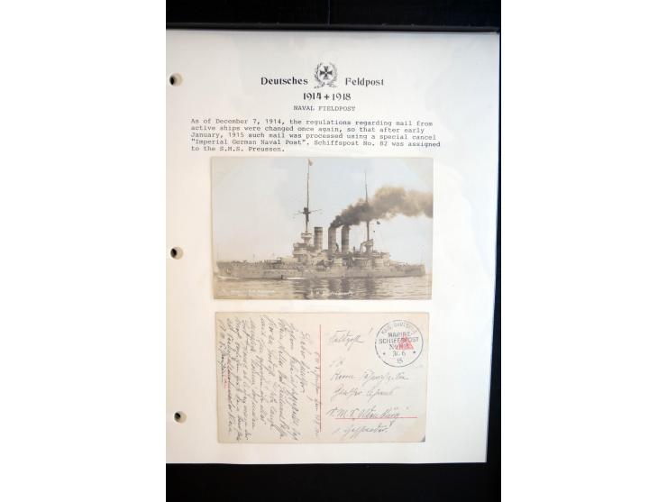 1914/20, kleine Sammlung mit mehr als 250 Briefen, Karten und Briefbundzettel auf Albenblättern mit Beschriftung, dabei viele