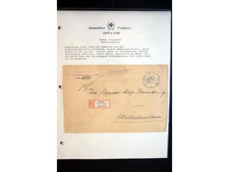 1914/20, kleine Sammlung mit mehr als 250 Briefen, Karten und Briefbundzettel auf Albenblättern mit Beschriftung, dabei viele