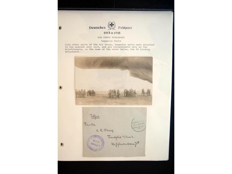 1914/20, kleine Sammlung mit mehr als 250 Briefen, Karten und Briefbundzettel auf Albenblättern mit Beschriftung, dabei viele