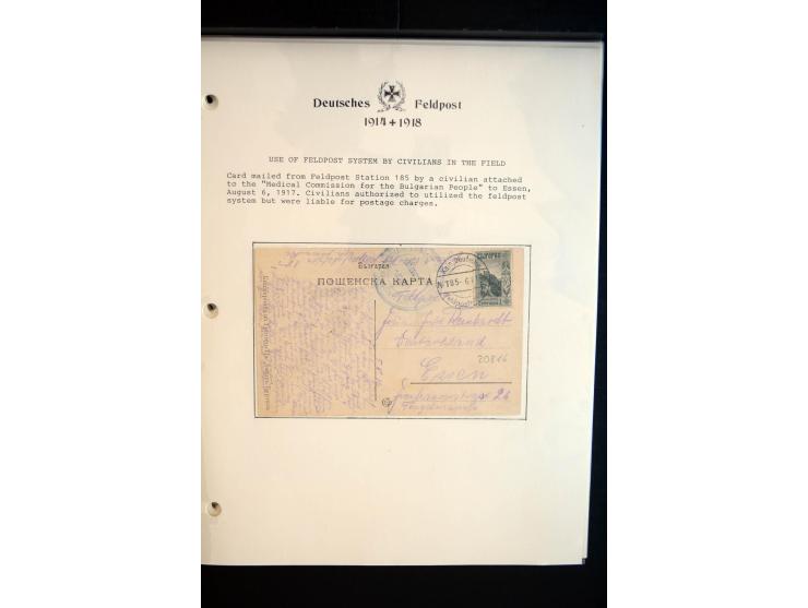 1914/20, kleine Sammlung mit mehr als 250 Briefen, Karten und Briefbundzettel auf Albenblättern mit Beschriftung, dabei viele