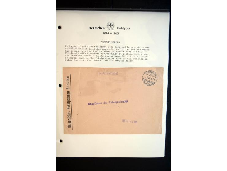 1914/20, kleine Sammlung mit mehr als 250 Briefen, Karten und Briefbundzettel auf Albenblättern mit Beschriftung, dabei viele