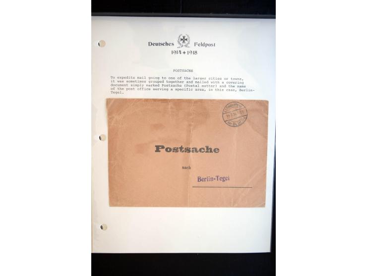 1914/20, kleine Sammlung mit mehr als 250 Briefen, Karten und Briefbundzettel auf Albenblättern mit Beschriftung, dabei viele