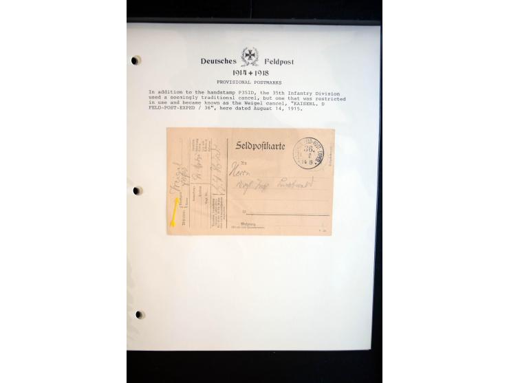 1914/20, kleine Sammlung mit mehr als 250 Briefen, Karten und Briefbundzettel auf Albenblättern mit Beschriftung, dabei viele